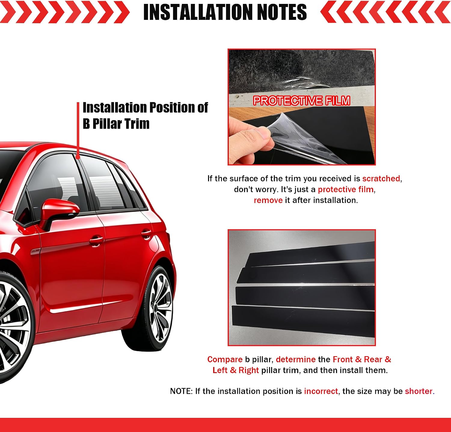 BASIKER Fit for 2010-2016 Porsche Panamera Door Pillar Trim, Door Window B Pillar Glossy Black Post Cover, Strong Toughness PC Material, Door Pillar Moldings Set