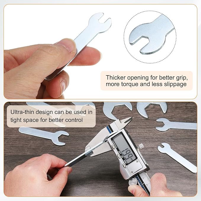 HARFINGTON 10pcs Small Wrench 5x66x1.5mm Metric U-Shaped Single Open Ended - Image 5