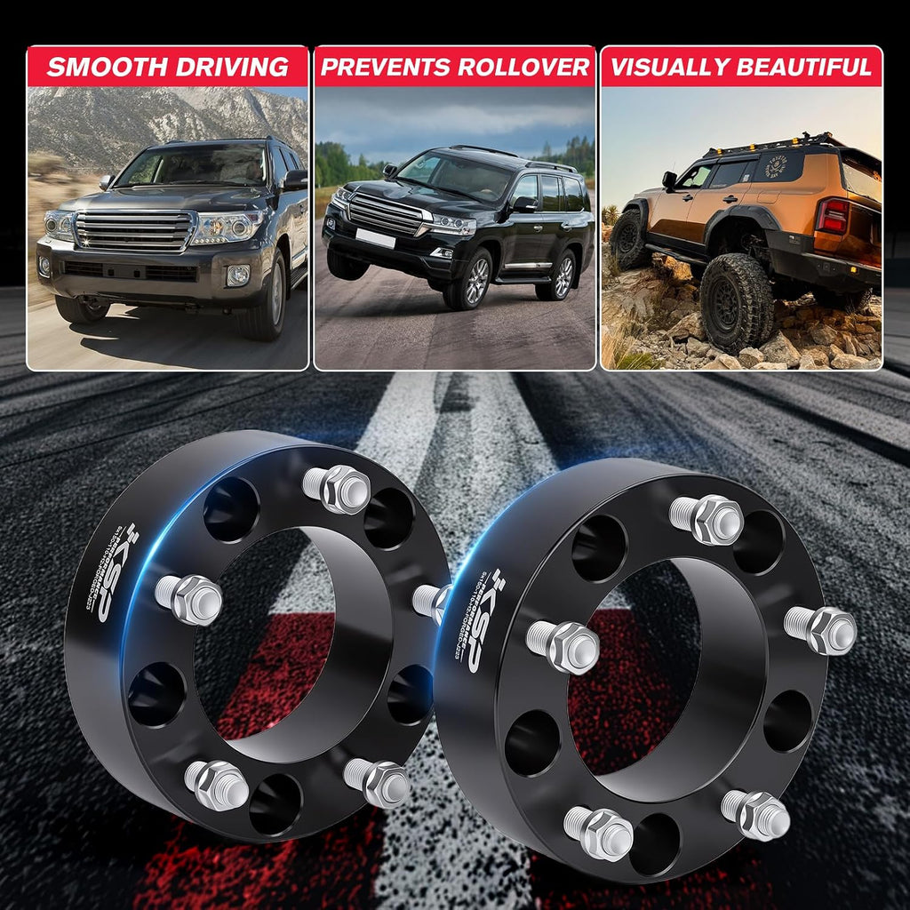 KSP 2 inch 5x150mm Wheel Spacers Fits to-yo-ta 08-21 Tundra Sequoia, 5x5.9 Wheel Spacers for Land Cruiser J70 J76 Lexus LC70 LC76 Models, with M14x1.5 Studs 110.1mm Hub Bore, 2PCS Not Hubcenetric