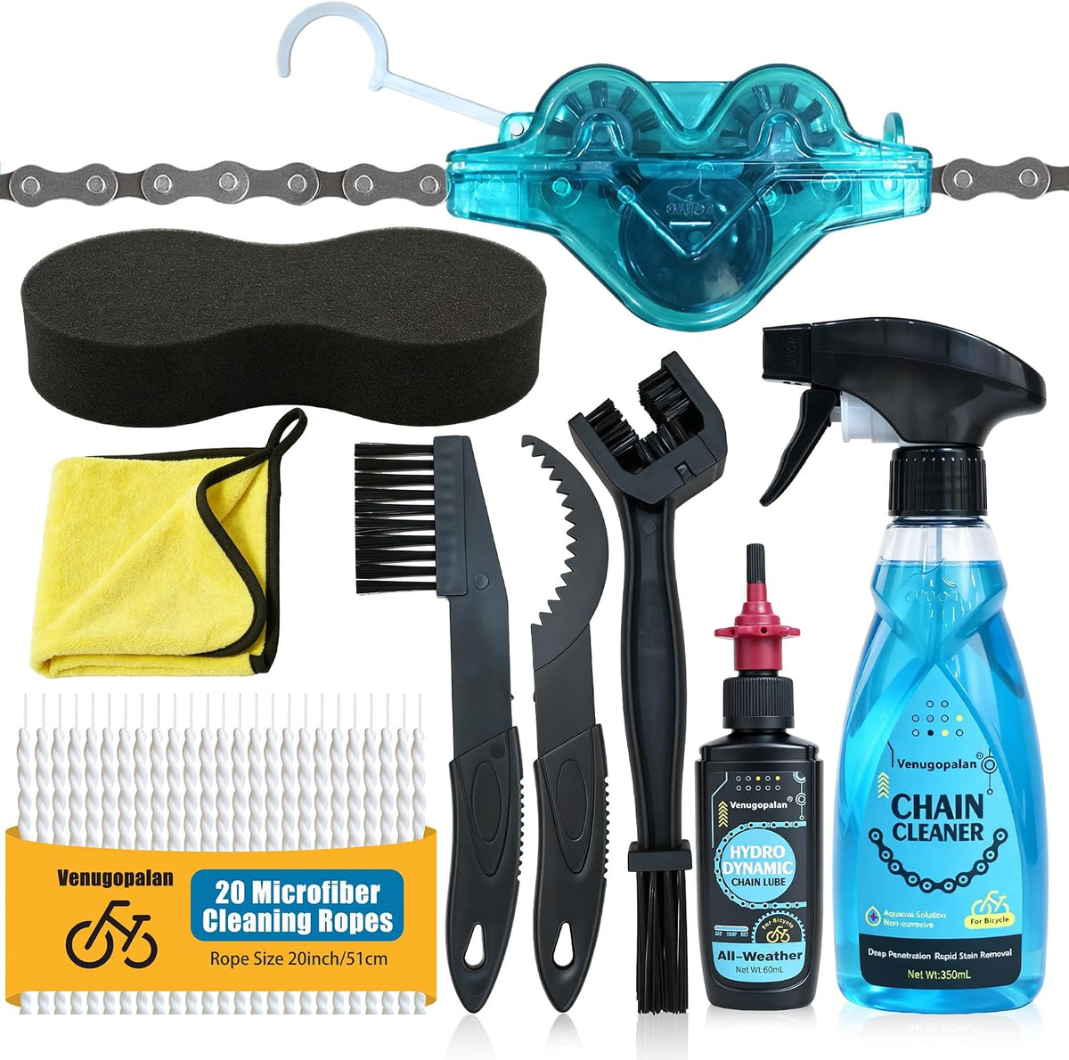 bike chain cleaning kit with 350ml degreaser &, main product view