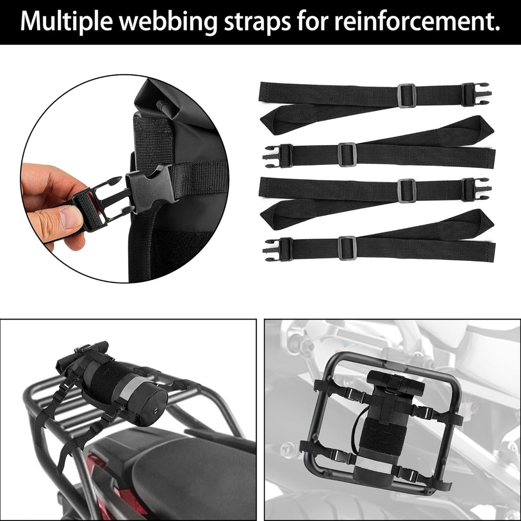 Rexmica Fuel Bottle Holder for 30 oz Fuel Bottle, Fuel Bottle Pouch Bag Fit for Mounting on Motorcycle or on MOLLE Bag Backpack, Black (Patented Design), RM01001