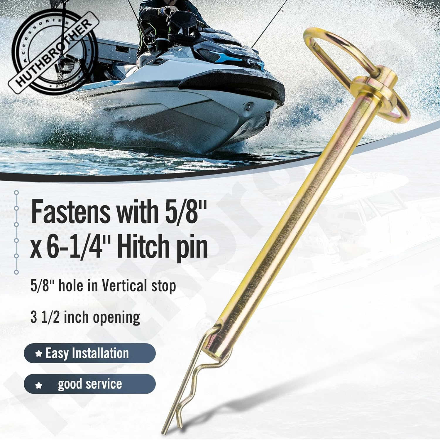 5801632 Trailer Bumper & Hitch Pin, Compatible with Sea-Doo PWC Bow Stops PWC-5A, Jet Ski Waver Runner,