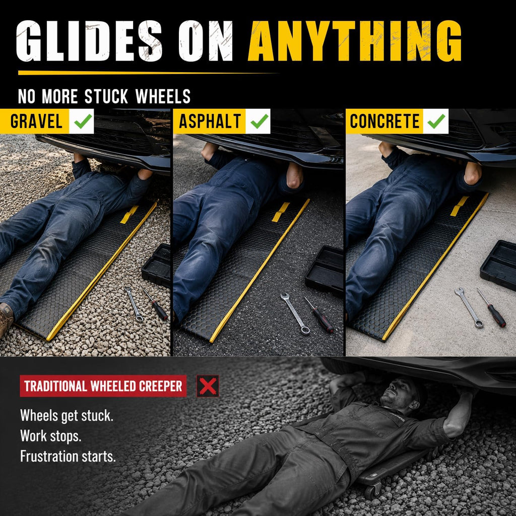 Magic Rolling Creeper Mat Portable Mechanics Mat | Low Clearance, Foldable Garage Padded Mat, For Under Car Repair, Storage Bag Included, Cool Gifts for Men Dad Father