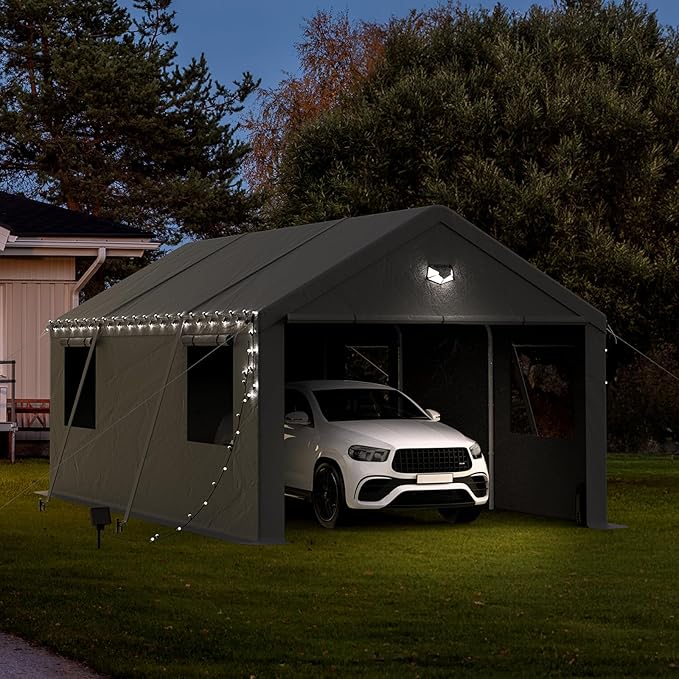 12x20 Carport Canopy, Heavy Duty Car Port, Portable Car Ports Garage - Image 5