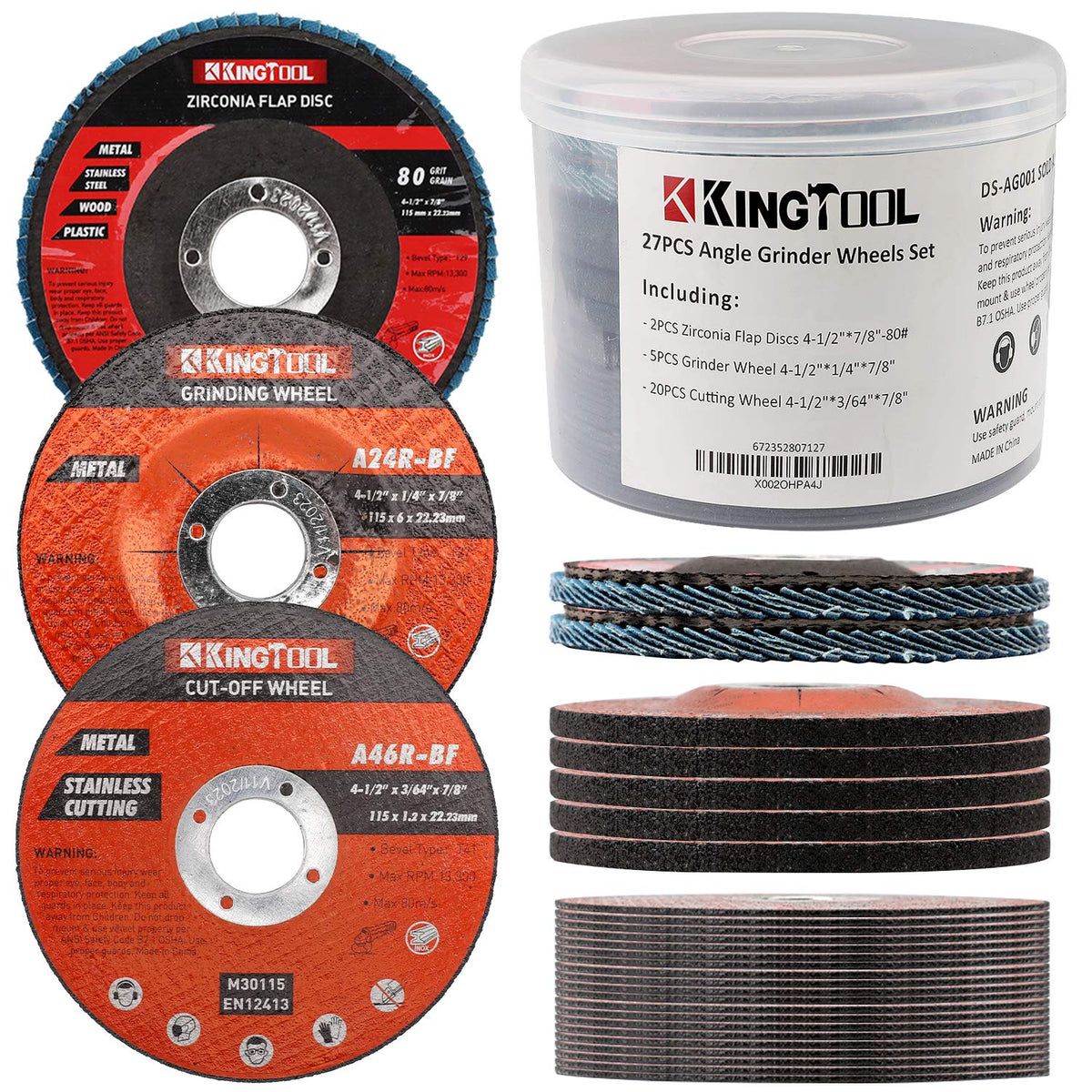 kingtool 27pcs angle grinder wheel set, grinder disc, main product view