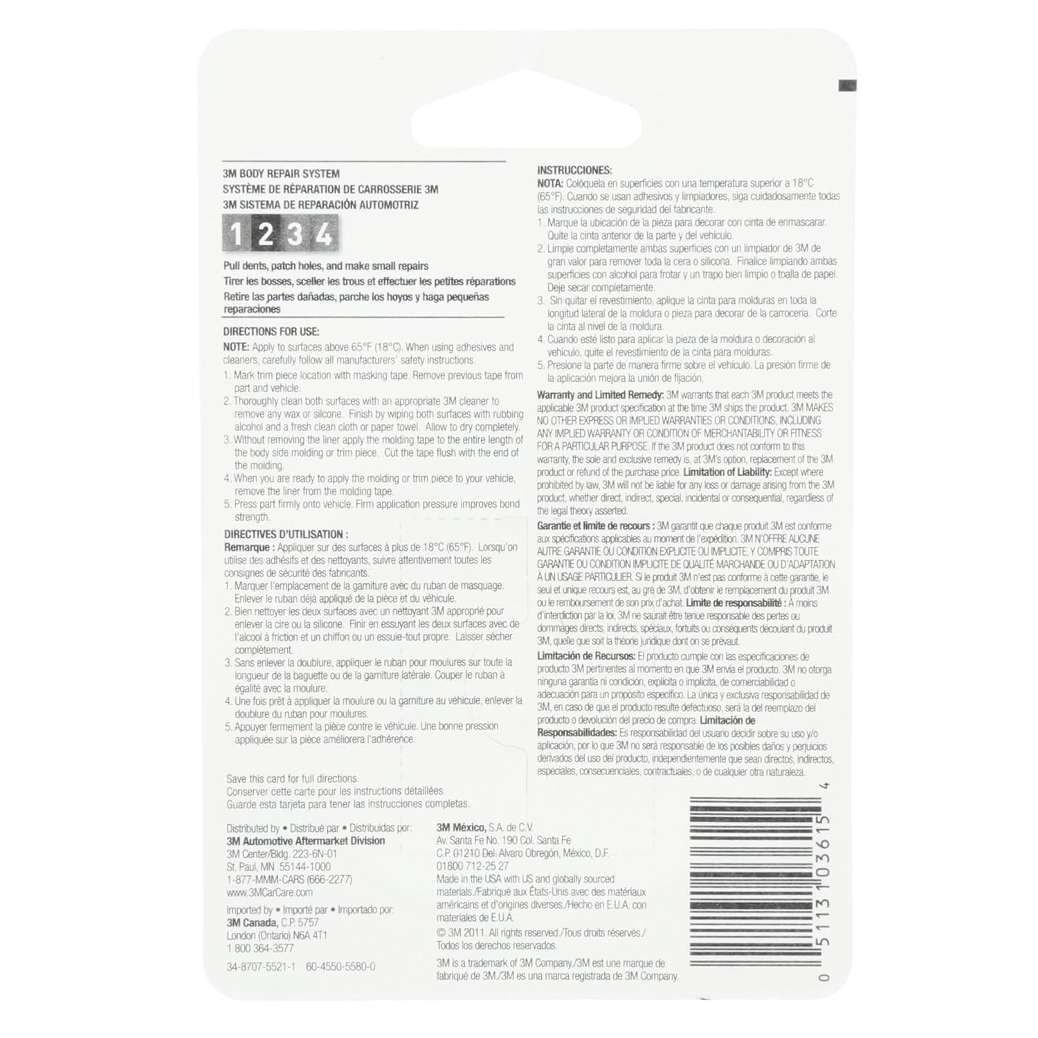 3M Super Strength Molding Tape, 03615, 7/8 in x 5 ft