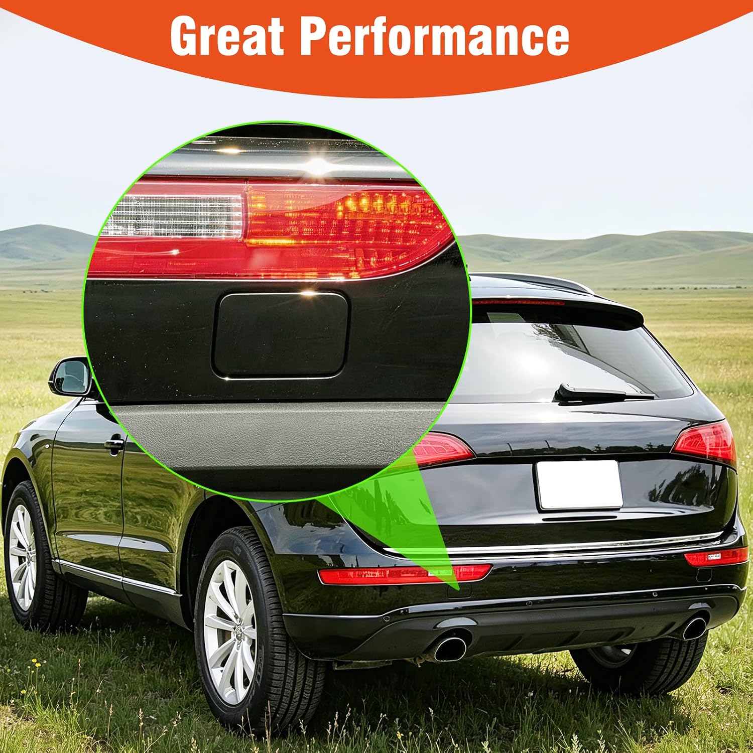 Yumzeco 1PC Compatible with Audi Q5 Rear Tow Hook Cover 2008 2009 2010 2011 2012 2013 2014 2015 2016 2017, Driver Side Audi Q5 Rear Bumper Trailer Cover Replace for 8R0807449/8R0807450 - Left, Black