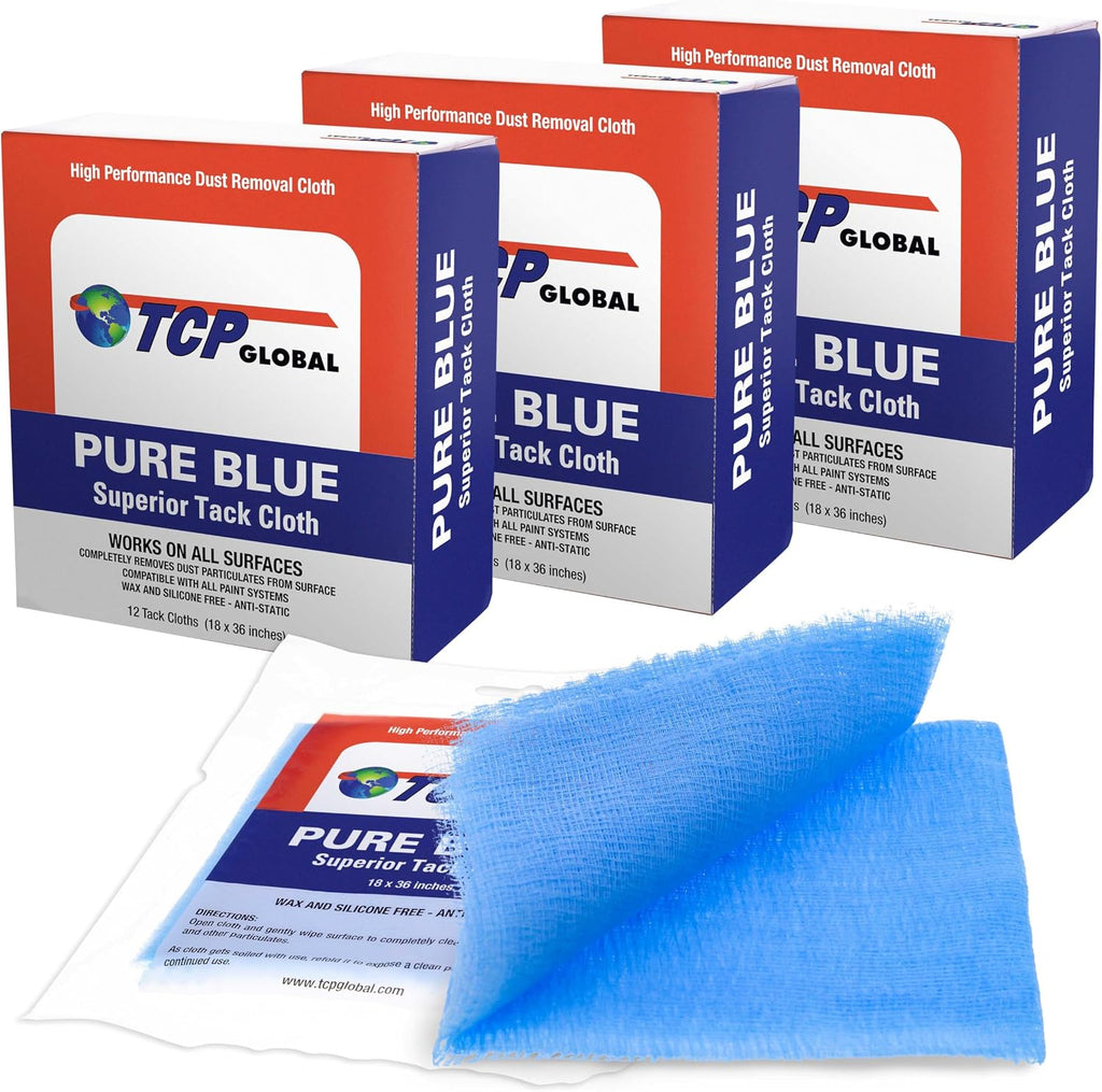 TCP Global - Pure Blue Superior Tack Cloths - Tack Rags - Automotive Car