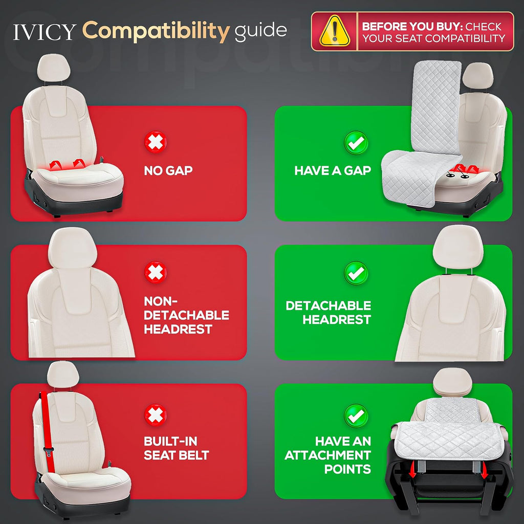 ivicy faux linen front car seat cover, seat, side view