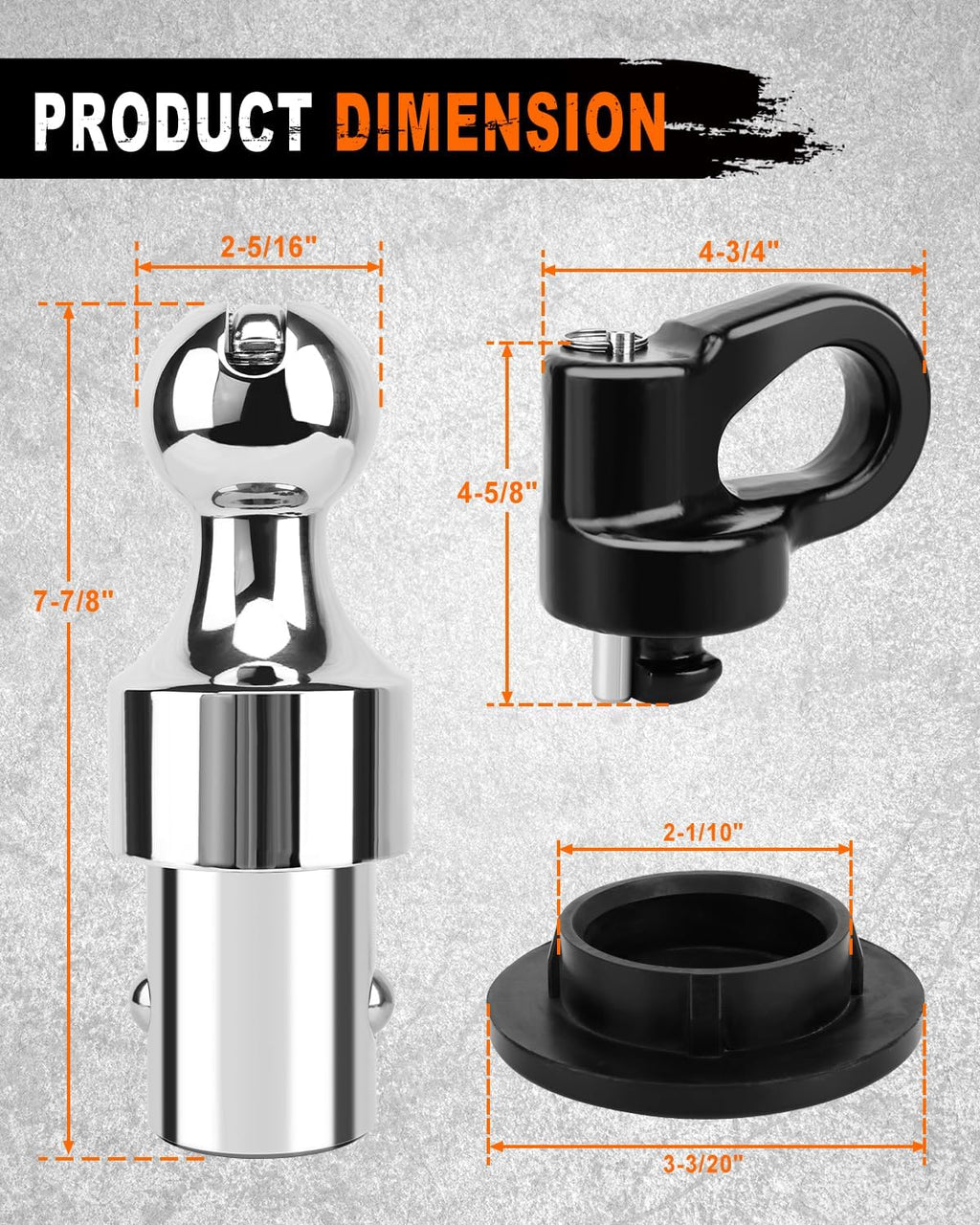 60692 Puck System Gooseneck Hitch Ball Kit, 2-5/16” Hitch Ball for F250 F350 F450, Chevrolet Silverado 2500HD 3500HD, GMC Sierra 2500HD 3500HD, Nissan Titan XD, 30,000 LBS GTW/7500 LBS VTW