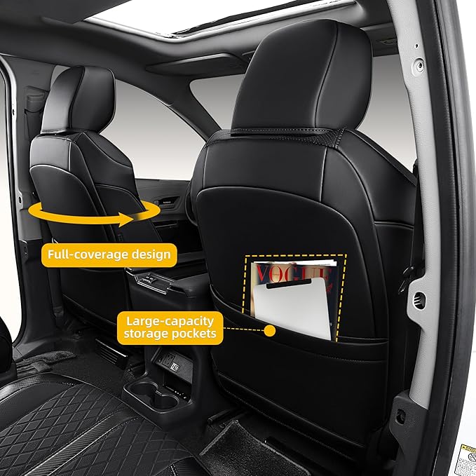Custom Fit Sienna Seat Covers for Toyota Sienna LE, XLE 2021-2025 3-Row
