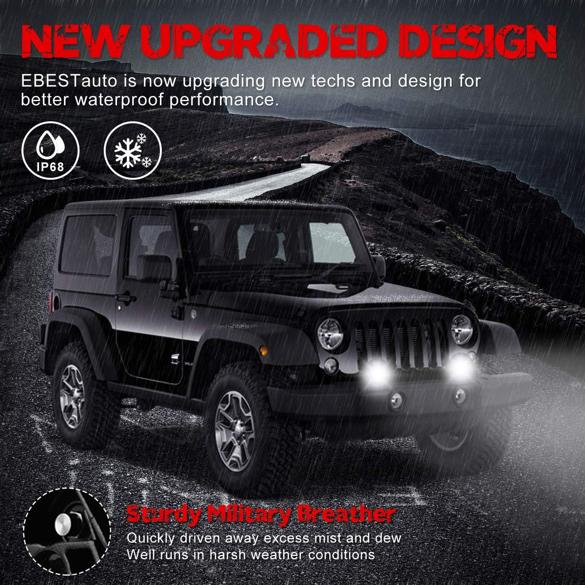 bestzheyu 2pcs 7 inch round led off road showing dimensions