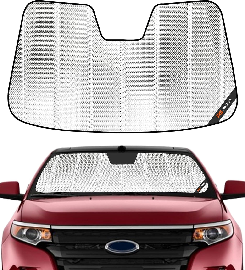 Pigenius Windshield Sun Shade for Ford Edge 2011-2014; Lincoln MKX 2011-2015. Reflective Aluminum Film Front Window Sunshade - BLAZBLOCK