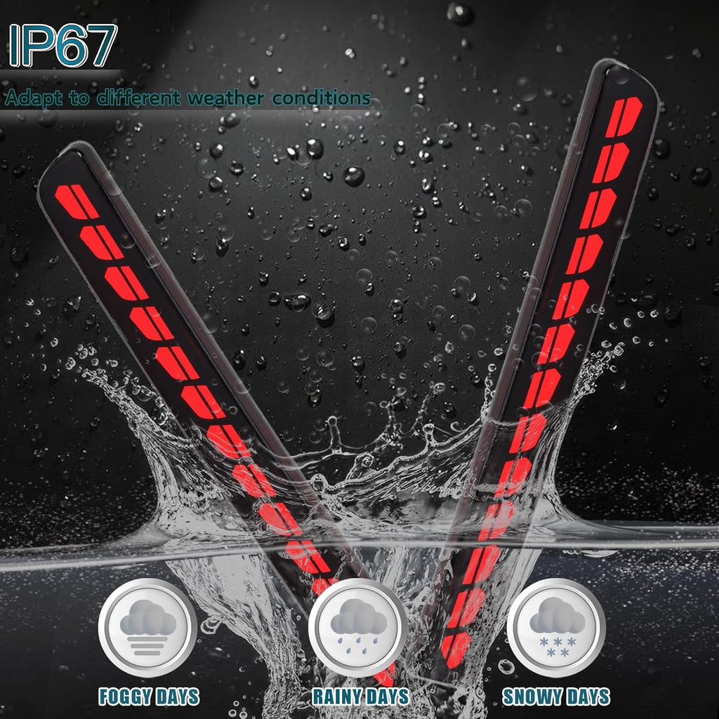 LED Rear Bumper Reflector Light Kit for 2005-2009 Land Rover LR3 Discovery 3, 2010-2016 LR4 Discovery 4, 2010-2013 Range Rover Sport, DRL & Turn Signal Light Tail Brake Fog Lamp (Smoked)