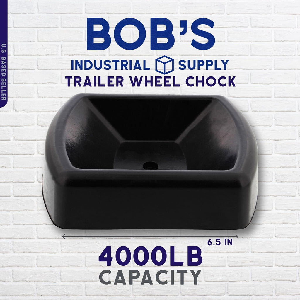 BISupply Trailer Wheel Chock for up to 6in Caster Wheel - 1pc Rubber Boat and RV Jack Block Jockey Trailer Wheel Dock