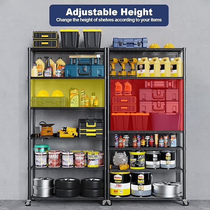Himix 73''H X 35.5''W X14''D 6 Tier Wire Shelf - Image 4