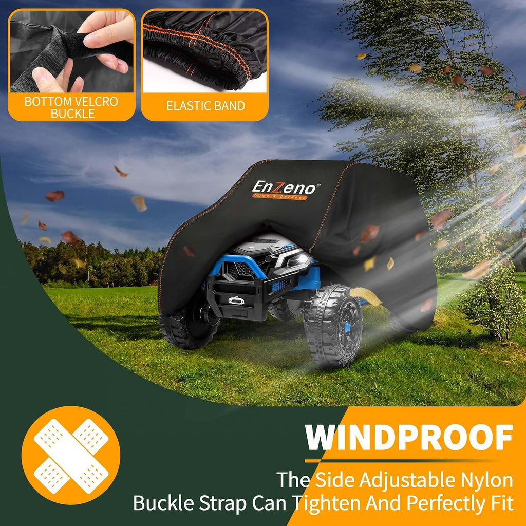 Enzeno Kids Ride-On Toy Car Cover,Large Power Wheels Cover Waterproof,Outdoor Toy Car Covers for Power Wheels Jeep & Toddler Electric Vehicles,All-Weather Protection,Universal Kid Ride-on Accessories
