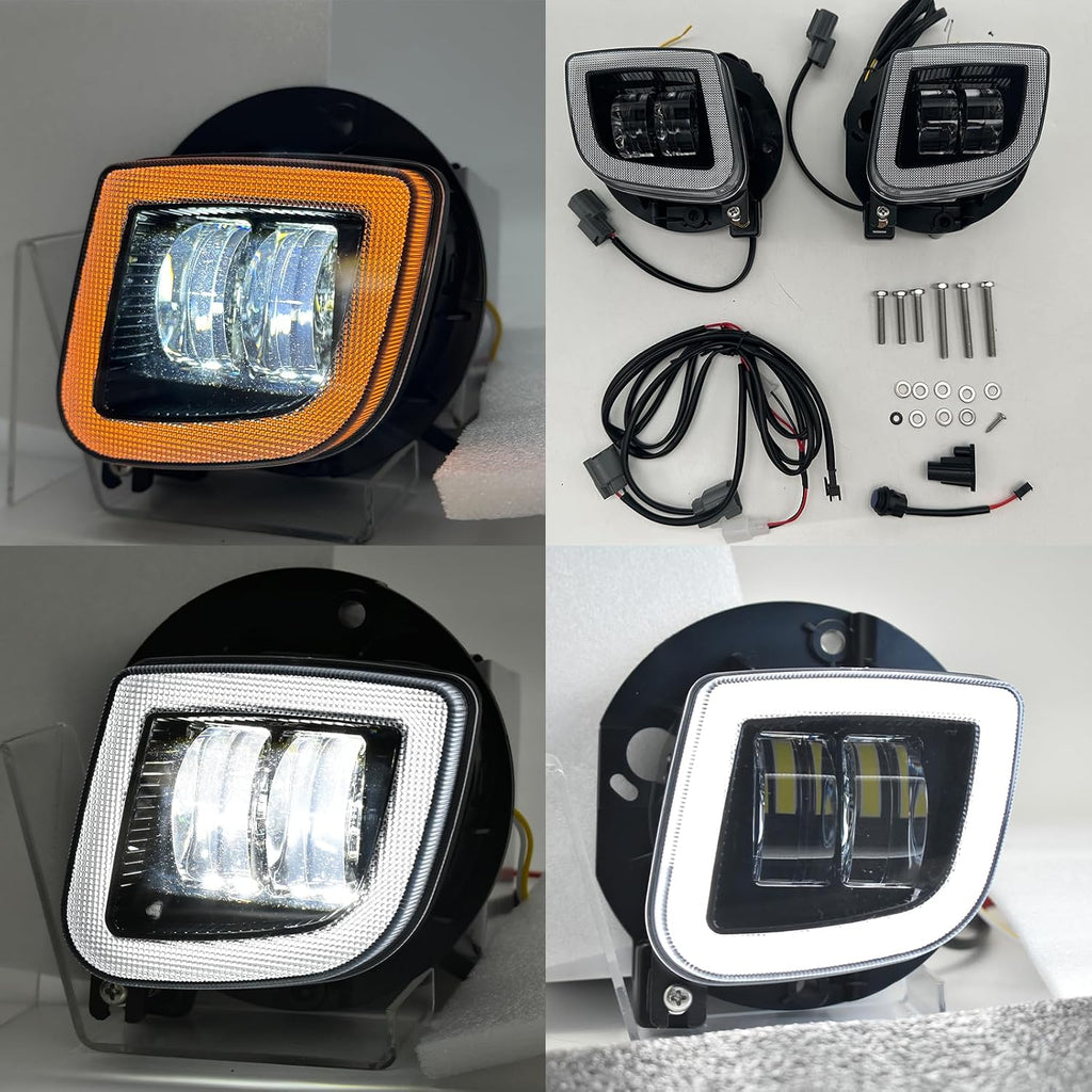 Pair LED Motorcycle Fog Lights Assembly with DRL Turn signal for Honda GoldWing GL1800 2012-2017 F6B 2013-2017 Valkyrie 1800 2014-2015 Equipped with a light switch