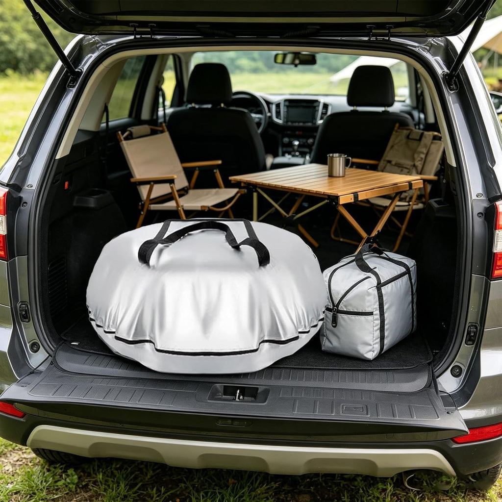 Spare Tire Bag - Heavy Duty 600D Oxford Waterproof Wheel Cover with Handle, Portable RV Tire Storage Protector for Car Trailer Camper RV Sedan Garage Use, Dustproof Scratch Resistant