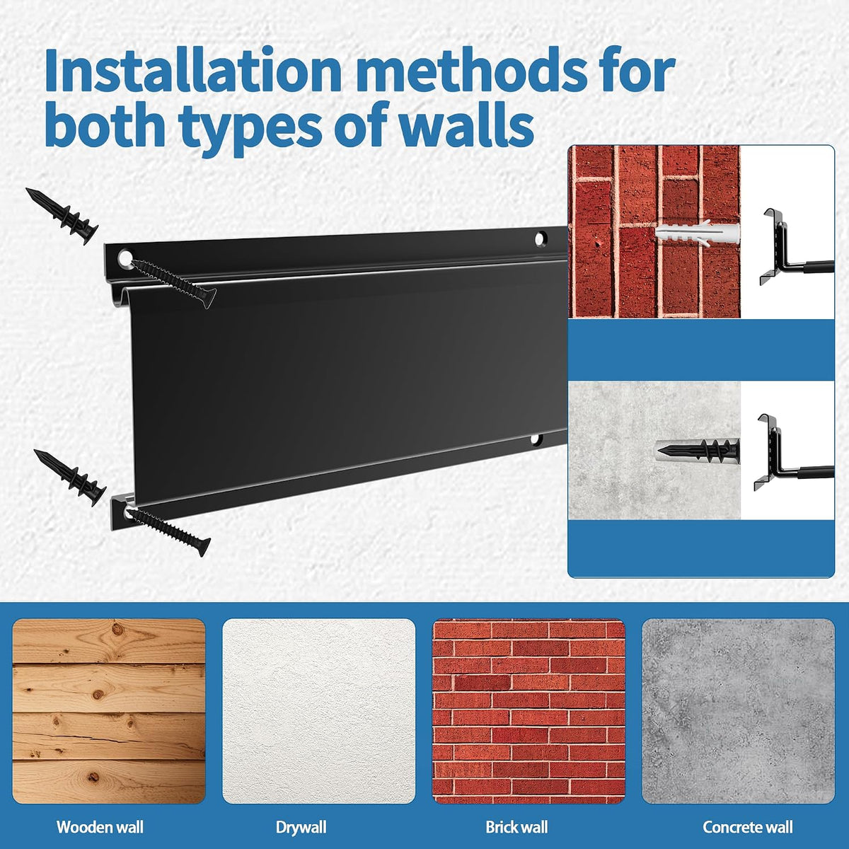 garage tool organizer wall mount, 48" heavy duty, side view