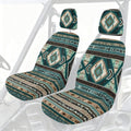Aztec Tribal Geometric Print UTV Back Seat Covers, Machine Washable Rhino Bucket Seat Cover Stretch Polyester Fabric Protection for Rhino