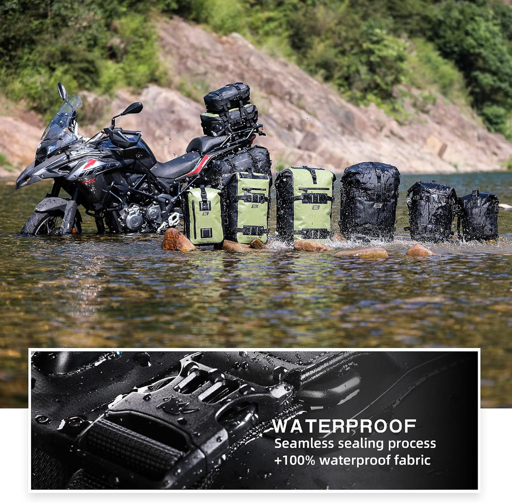 Rhinowalk Motorcycle Tail Bag, Travel Luggage Bags, Waterproof Rear Carrier, Motorcycle Rear Seat Bag Backpack, Rear Rack Trunk - Black 30L