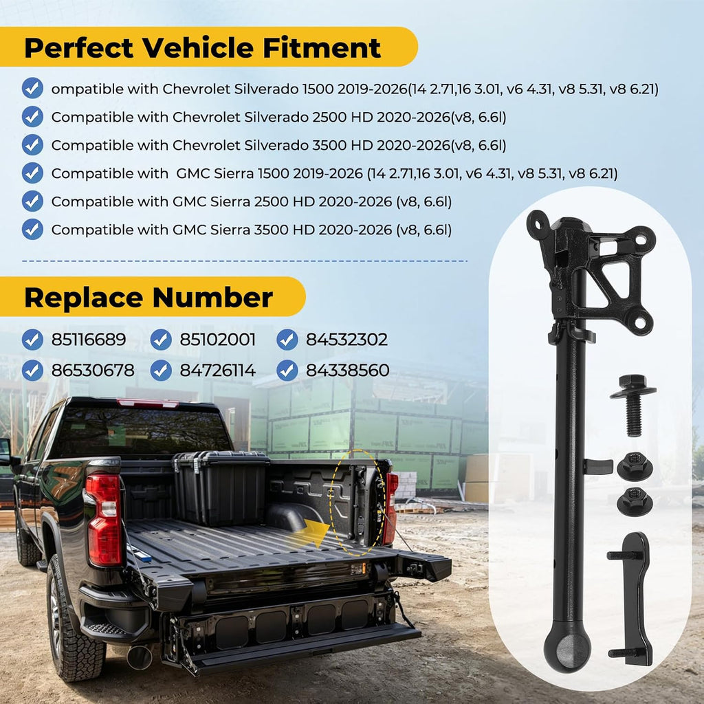 Auxiliary Tailgate Step Handle Compatible with Chevy Silverado & fit for GMC Sierra 1500 2500HD 3500HD 2019-2026 Up & Dowm Truck Assist Door Grip Handles,for Women,Men,Elderly,Kids #85116689 84338560
