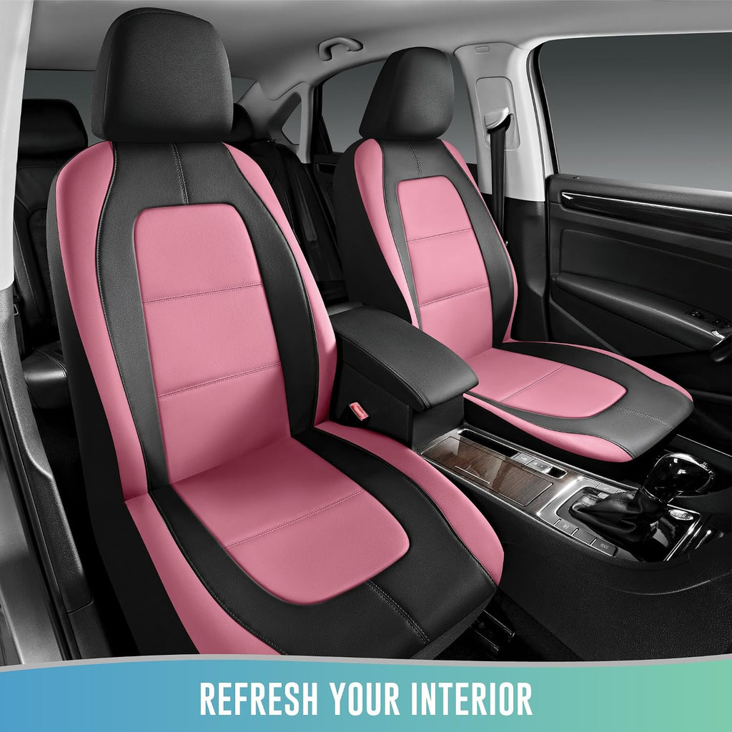 road comforts car seat cover, leather car seat, front angle view