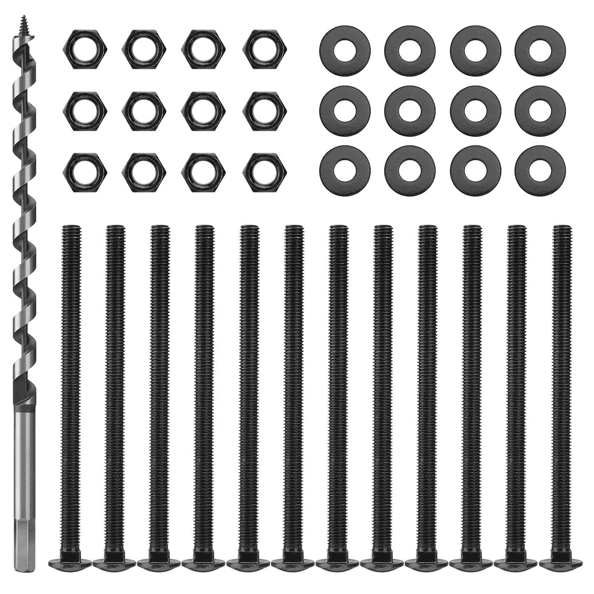 1/2" x 8" carriage bolt kit, 12 bolts, main product view