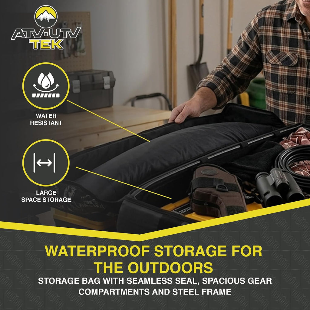ATV Tek Arch Series Hunting and Fishing Expedition ATV/UTV Rear Rack Cargo Bag, Kings Mountain Shadow Camo, Waterproof ATV Bag with Spacious Compartments, Steel Frame Support.