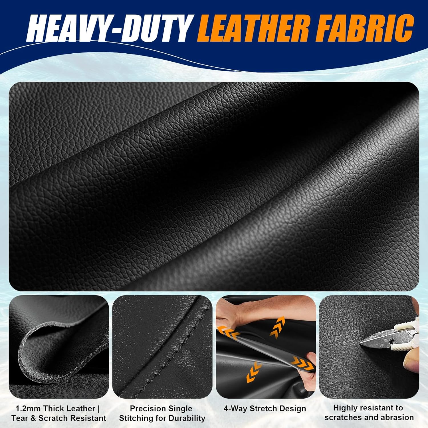 Seat Cover Replacement for 1996-2001 Seadoo GS/GSI/GSX LTD/RFI | 3-Layer Custom Fit Faux Leather: Waterproof, Filter Inner, Tough Base. Staple Install (Basic Setup Accessories Kit Included)