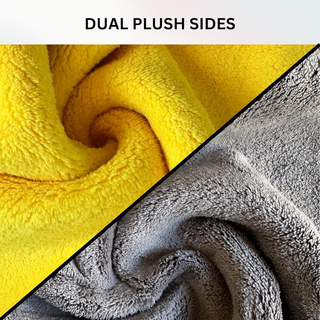 The Pro Stuff® Car Detailing Microfiber Towels - 800 GSM Thick Plush Auto Towels | Super Soft Dual-Sided for Cleaning, Washing, Buffing | Tagless, Scratch-Free, Lint Free Cloth (16"x16") (3)