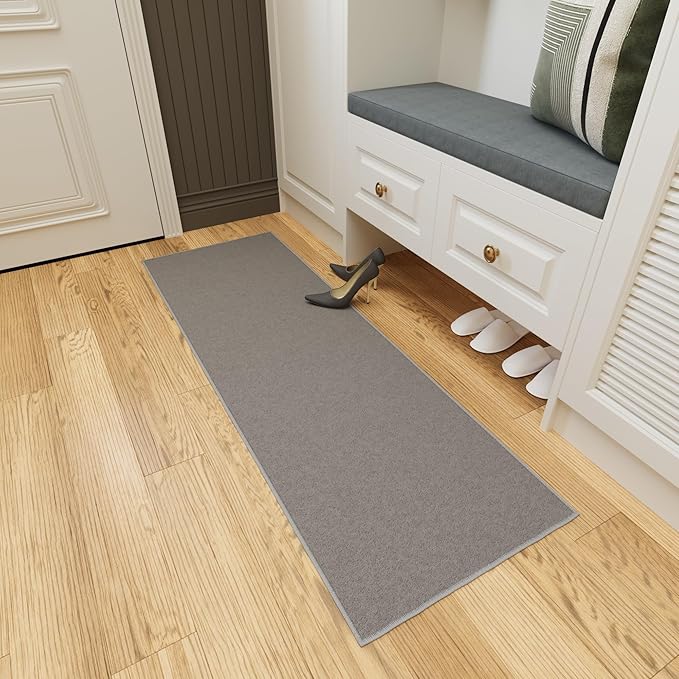 Ottomanson Hallway Runner Rug 2'2" x 6' Non Slip Solid Area Rugs Easy to Clean - Image 10