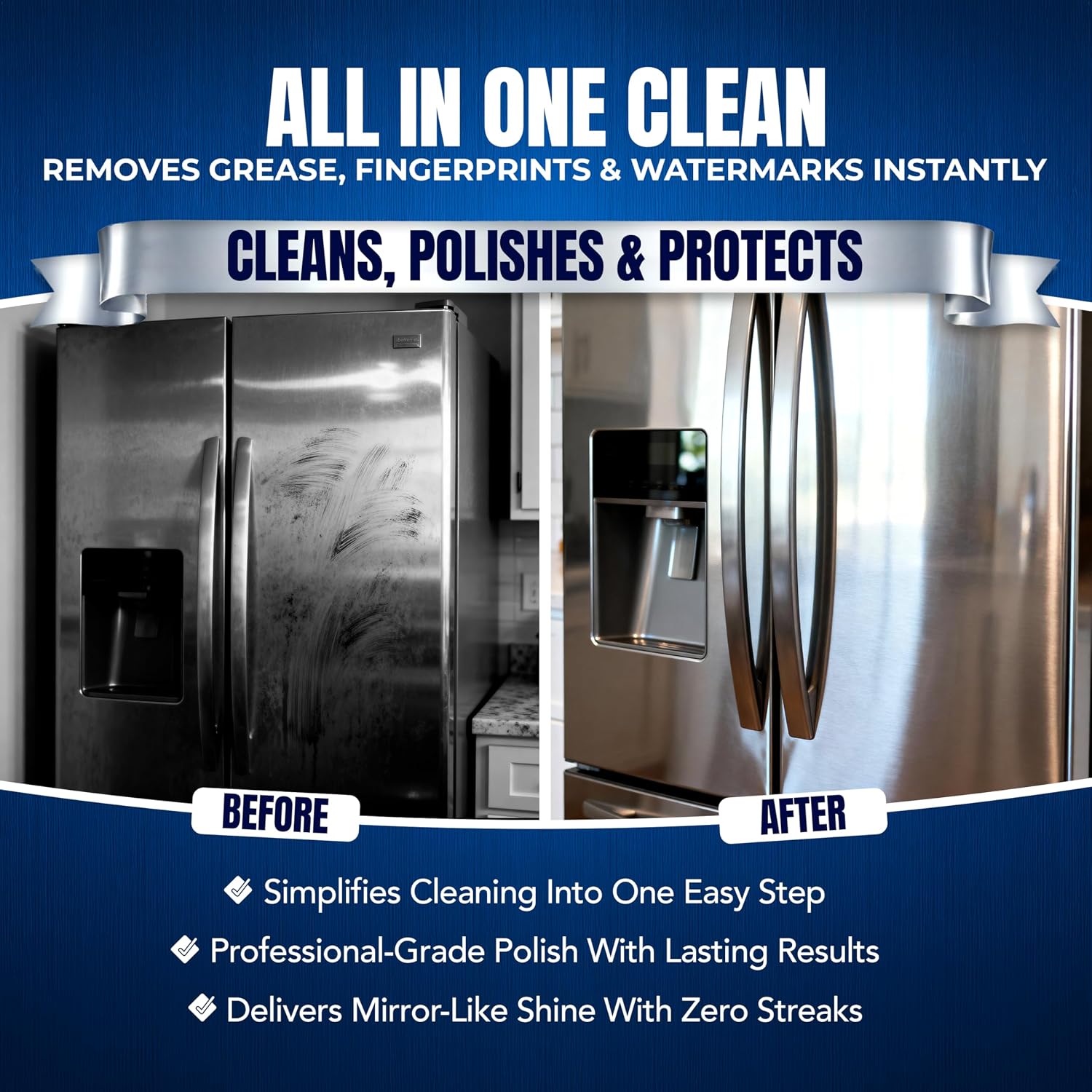 Sheila Shine 1 Quart Stainless Steel Cleaner and Polish - Cleans, Polishes & Protects Kitchen Appliances, Refrigerators, Sinks, Ovens & Grills - Spray & Polish Stainless Steel Cleaner