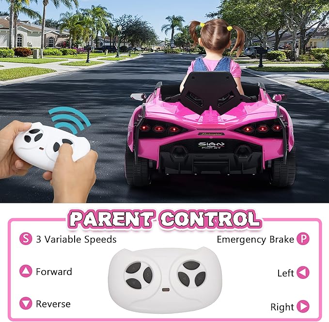 Licensed Lamborghini SIAN Kids Electric Ride On Car Toy by TOBBI, 12V Battery - Image 8