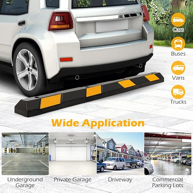 Rubber Parking Curb Garage Floor Stopper, Guide Wheel Stopper - Image 8