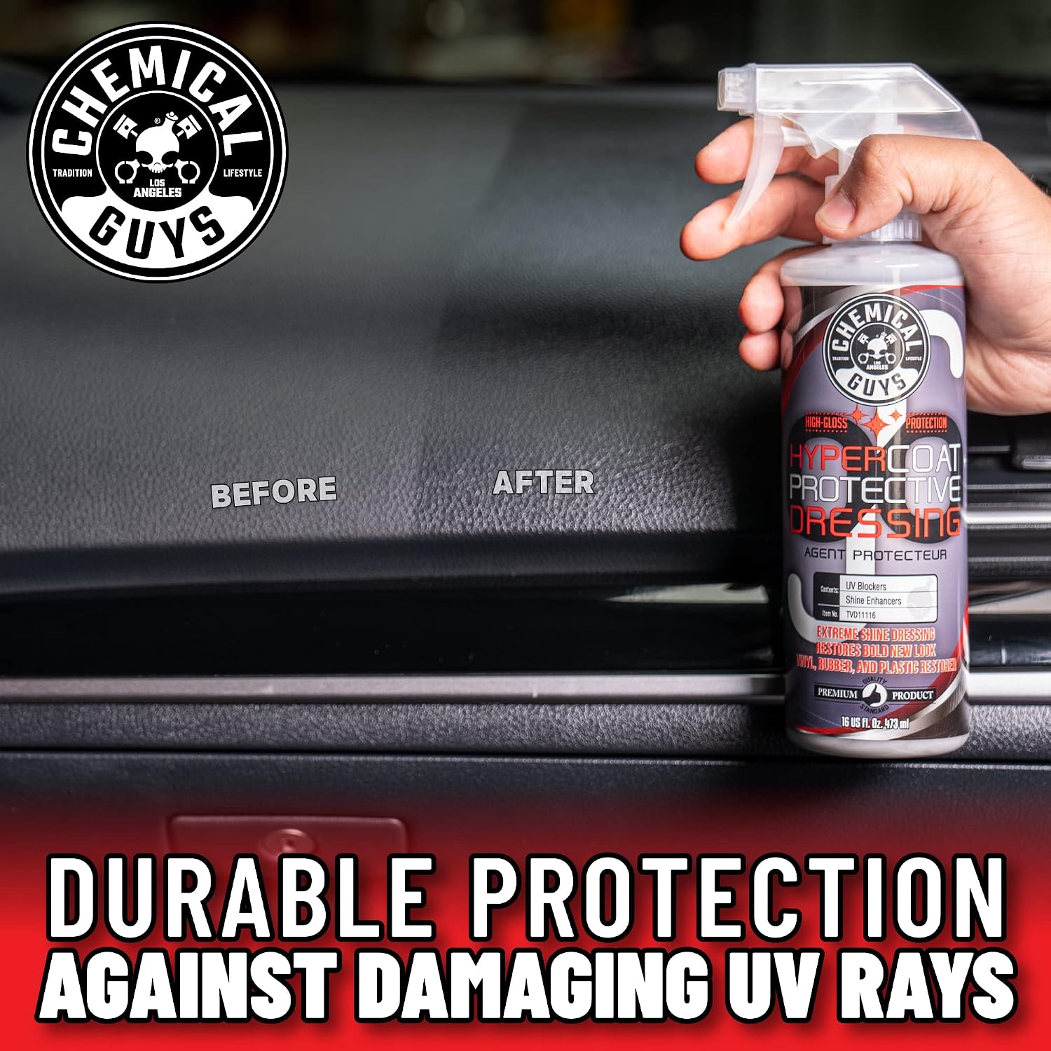 Chemical Guys G6 HyperCoat High Gloss Protectant Dressing, For Vinyl, Rubber, Plastic, Tires and Trim, Gloss Dressing Restores Shine & Protection for Cars, Trucks, Motorcycles, SUVs and RVs, 16 oz