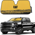 CAT Auto Shade for Trucks – Jumbo 65"x27" Accordion Folding Sunshade with Bold Yellow Tire Tracks Design – Heavy-Duty Windshield Cover for Maximum UV Protection & Interior Cooling