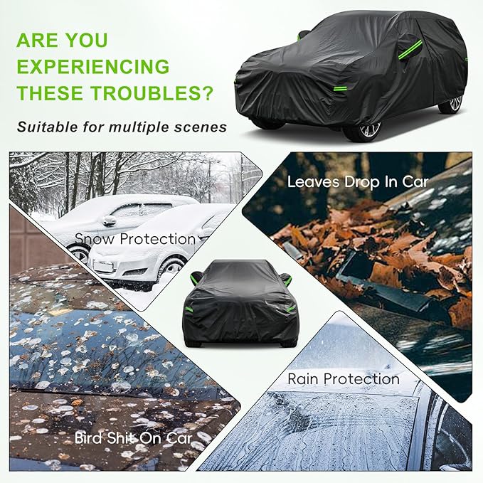 KouKou SUV Car Cover Waterproof All Weather, 7 Layers Outdoor Jeep Car Covers - Image 5