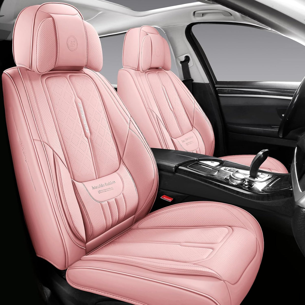 ns yolo universal fit premium pink leather 5-seats, view 9