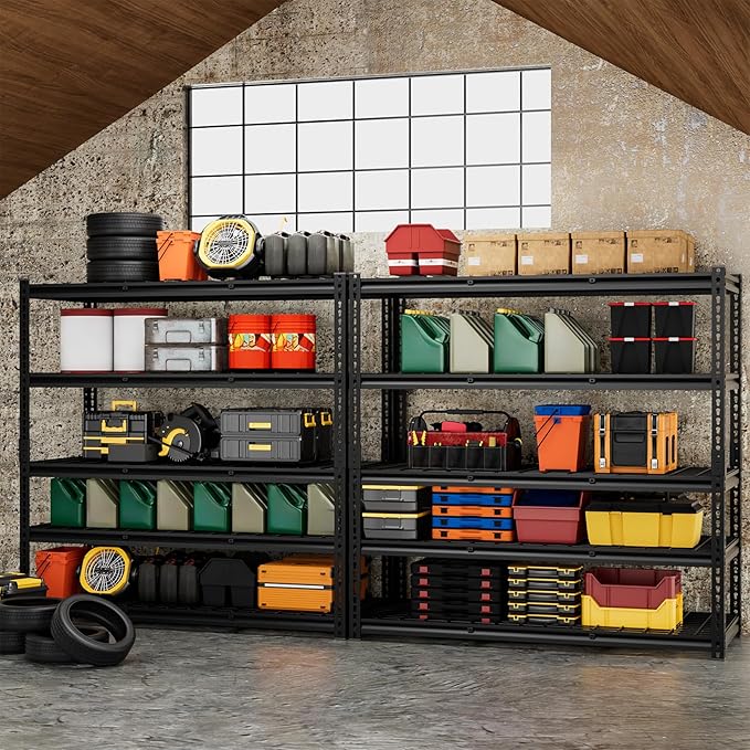 5-Tier 60" W X 24" D X 78" H Garage Shelving Metal Storage Shelves 3300LBS - Image 2