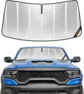 Pigenius Windshield Sun Shade for Ram 1500 2019-2025 with 5 Inch Wide Sensor. Full Coverage Rearview Mirror Shade for Ultimate Protection