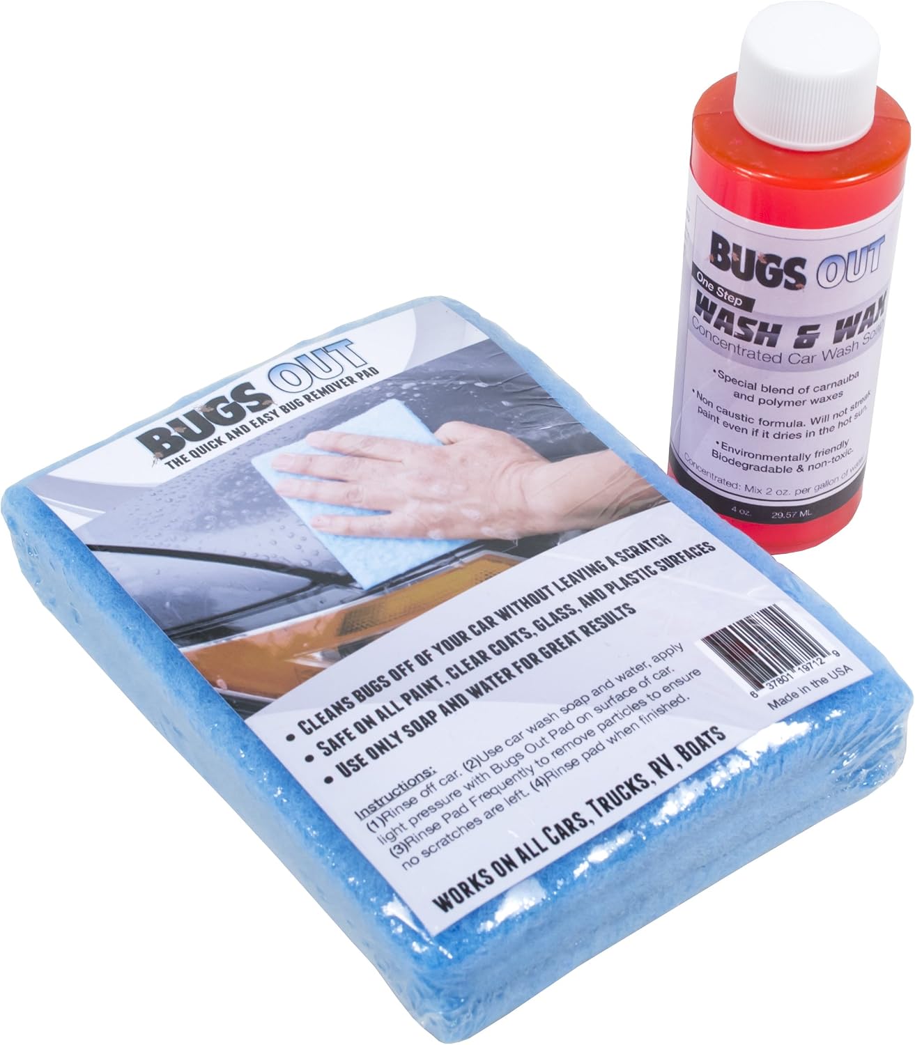 Bug Removing Sponge (6 Pack) with Concentrated Car Wash Soap Included