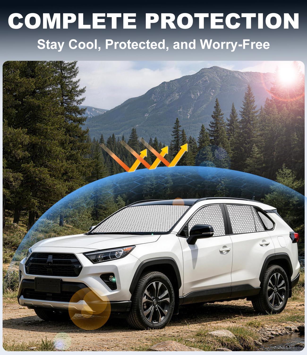 Forester Window Covers 2019-2024, 8PCS Full Coverage Set | Custom Fit, 99% Light Blocking, Graphene Heat Reflection, Foldable Storage, Ideal for Camping