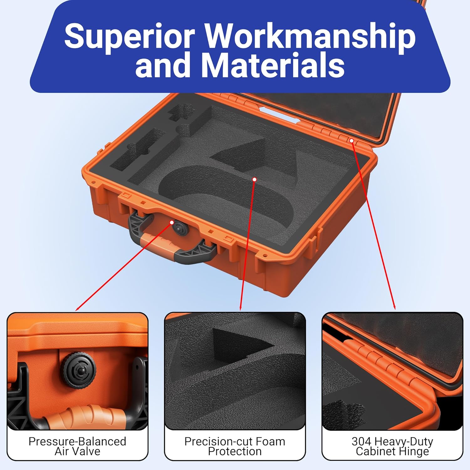 DAIERTEK Starlink Mini Case Travel with Tripod, Orange | Hard Case, Precision Cut Foam, Waterproof, Portable, For Camp