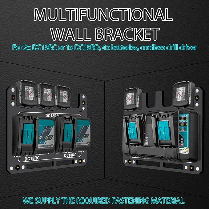 Charger Mount for Makita DC18RC, DC18RD Charger, Wall Mount for Makita 4X - Image 2