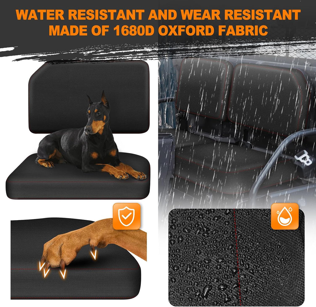 BORDAN RTV Waterproof Seat Cover for Kubota RTV X900 X1120D 2014-2021, 1680D Heavy Duty Seat Covers for Kubota X1140 2016-2021, X1100 2007-2013, XG850 Sidekick 2018-2021, Black Full Protection (4 PCS)