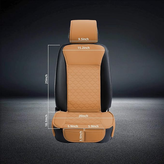 Elantrip 2PCs Front Car Seat Covers Leather Car Seat Protector Universal fit - Image 7