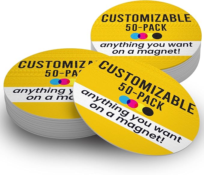 Magnet Me Up Customizable 30 Mil Round Magnet- 6”, 50 PK Weatherproof Car Magnet by MagnetMeUp