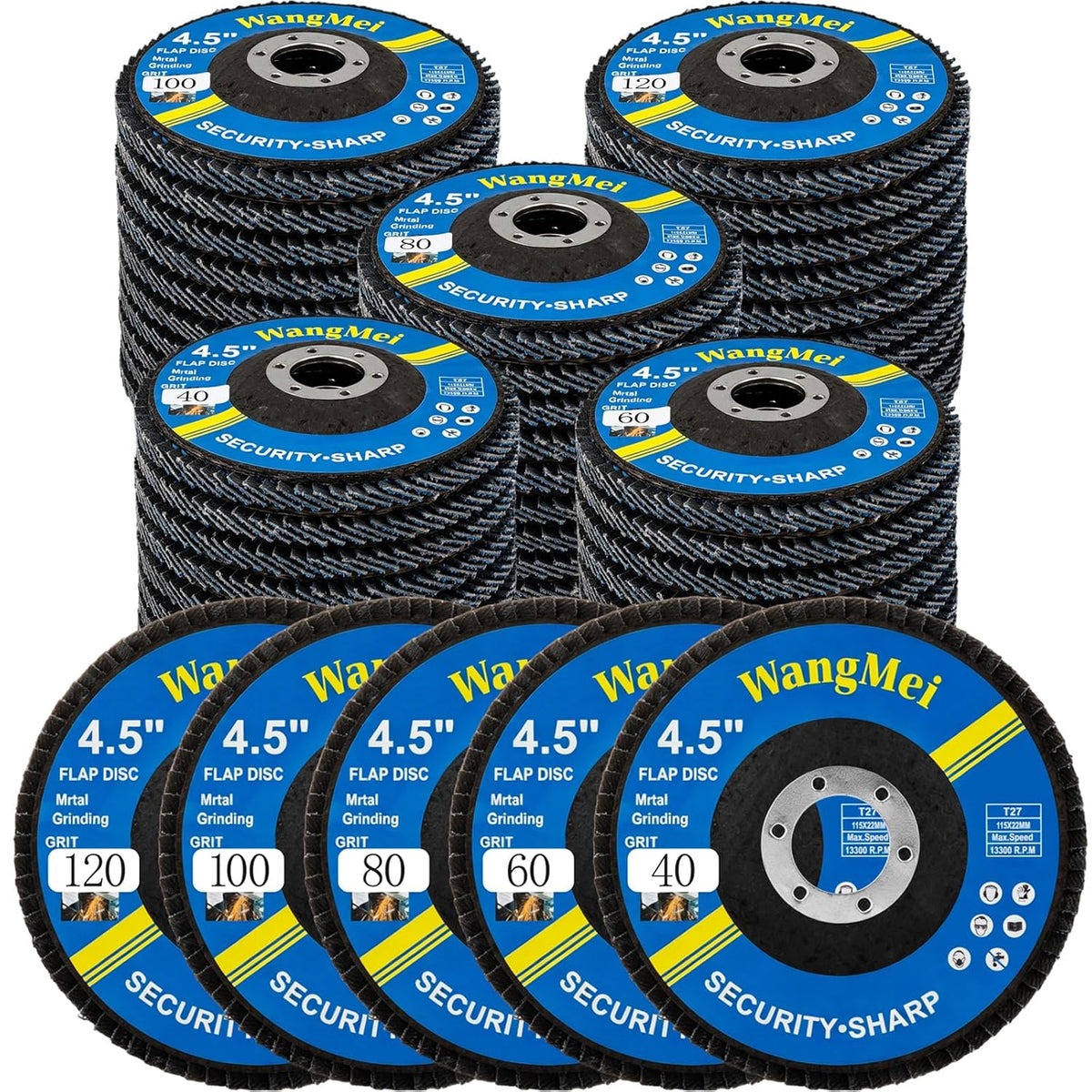 flap discs 4 1/2 for angle grinder, 7/8", main product view